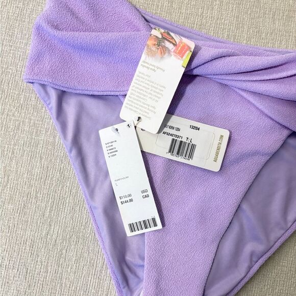 Anthro x Agua Bendita Lily High-Rise Bikini Bottoms Lilac Purple Korin Large NEW - Picture 9 of 12